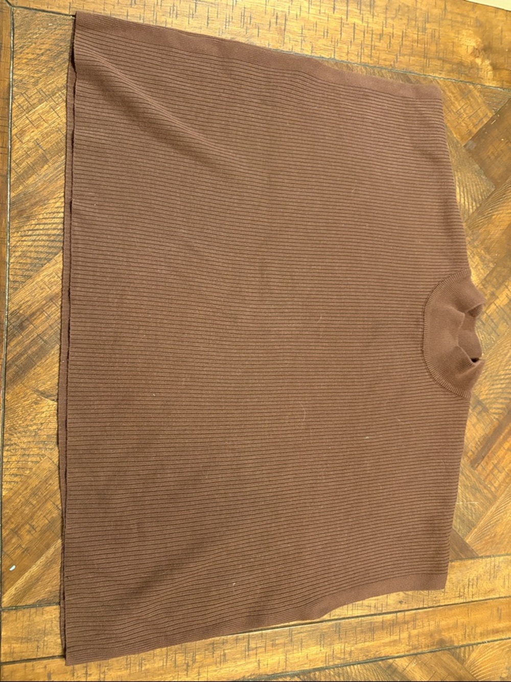 Zenana Outfitters Chestnut Ribbed Mock Neck Top